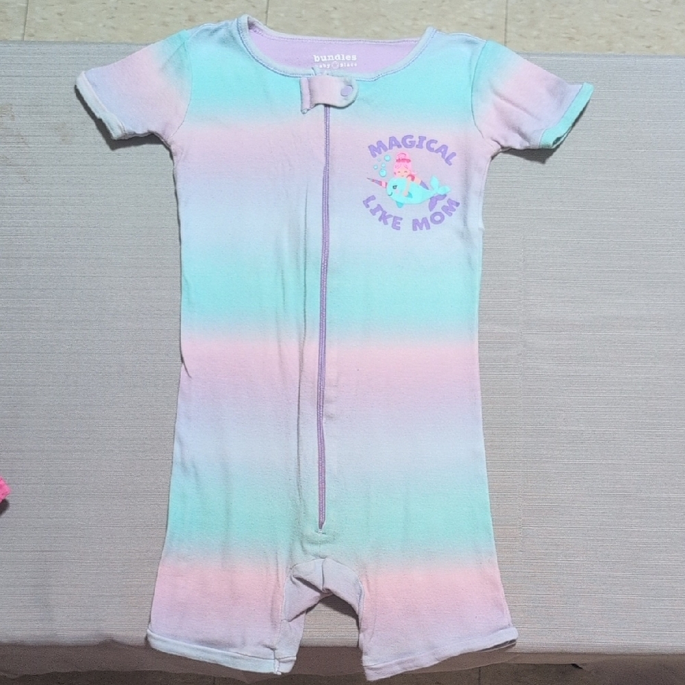 Bundles Baby Place Pink and Blue Bodysuit with Pastel Gradient and Zipper